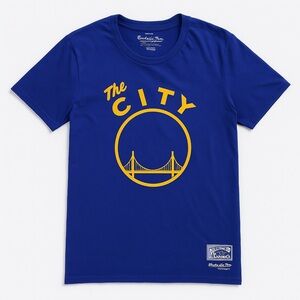 Mitchell & Ness Golden State Warriors Royal Blue with golden state bridge